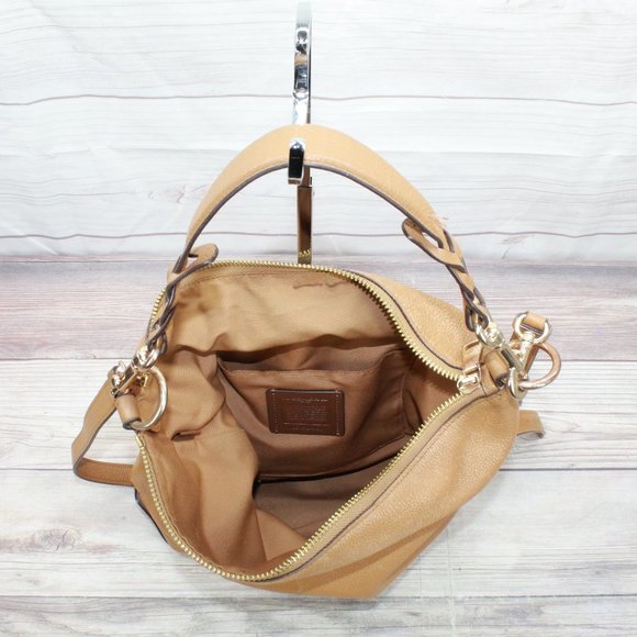 Coach F31507 Abby Brown Pebble Leather Duffle Hobo Shoulder Bag - Picture 8 of 9